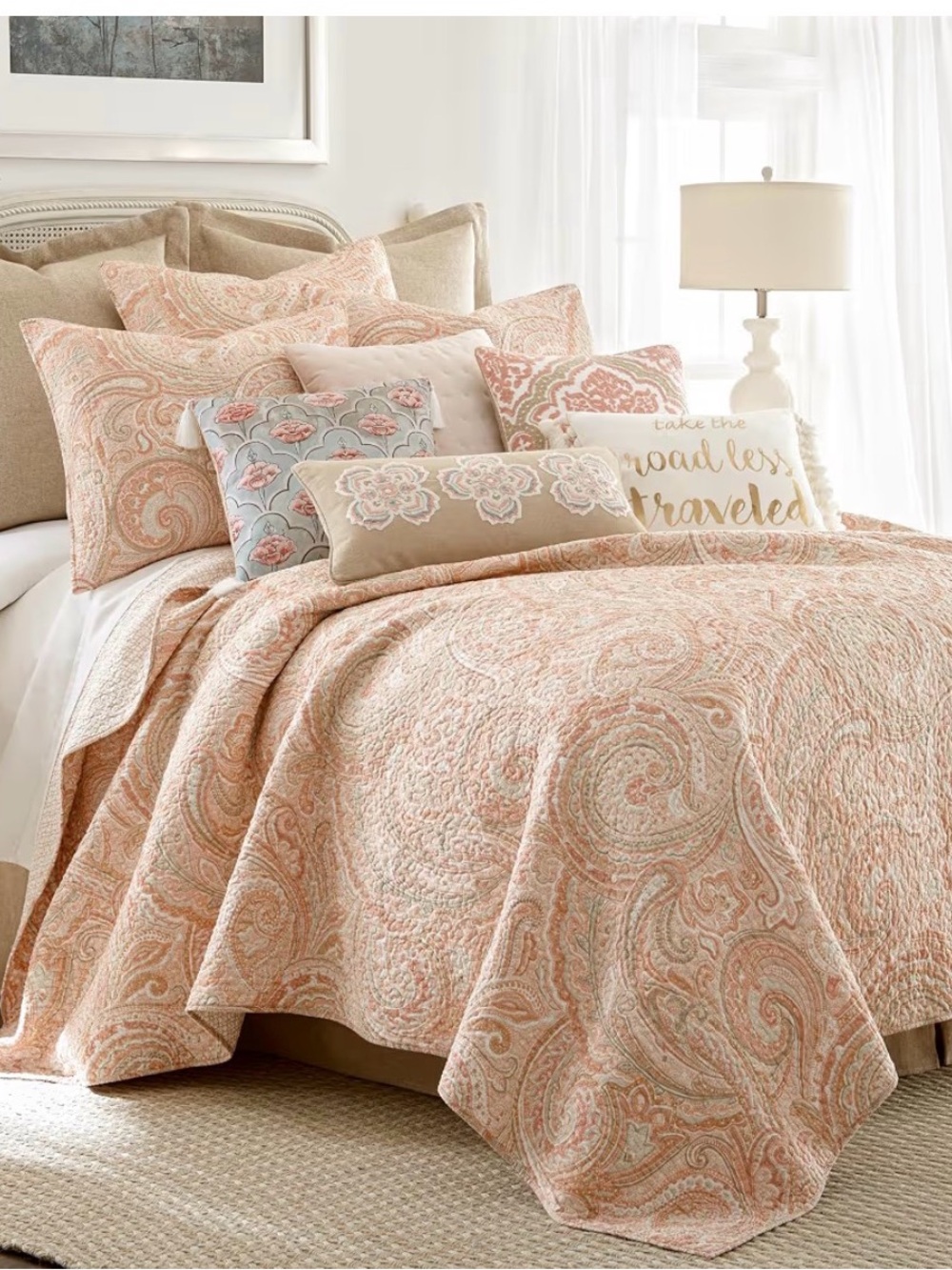 Levtex Home Spruce Coral King Quilt Set!
